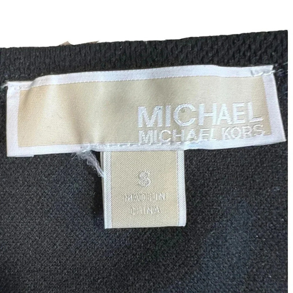 MICHAEL KORS Thick Stretch Off Shoulder Blouse Black White Striped Size Small - Picture 5 of 8